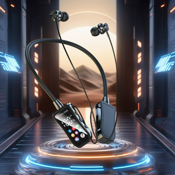 Bluetooth Headphones Earbuds, InsCrazy Bluetooth 5.4 Wireless Earphones with Neck Mounted Sports Game Noise Reduction LED Screen Long Battery Life and Ear Return Bluetooth Earphones