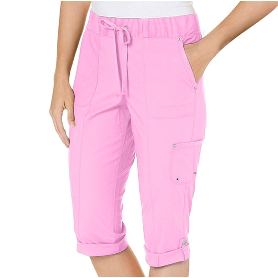 Capris Cargo Pants for Women Drawstring Elastic Waist High Waisted Capri Pants Jogger Goth Grunge Pants Baggy Relaxed Fit Pants Running Cycling Workout Capri