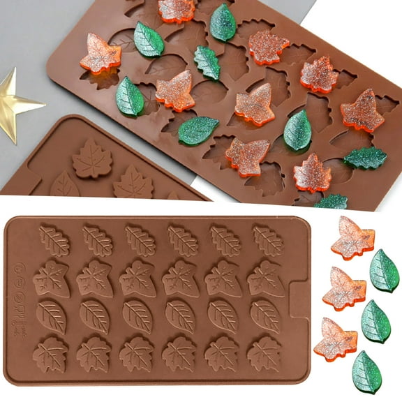 Chocolate Molds Different Shapes of Leaves Chocolate Tool Flip Sugar Tool Fire Paint Wax Grain Tool Cake Cookie Dessert Decoration Embellishment, Kitchen Essentials Clearance Sale
