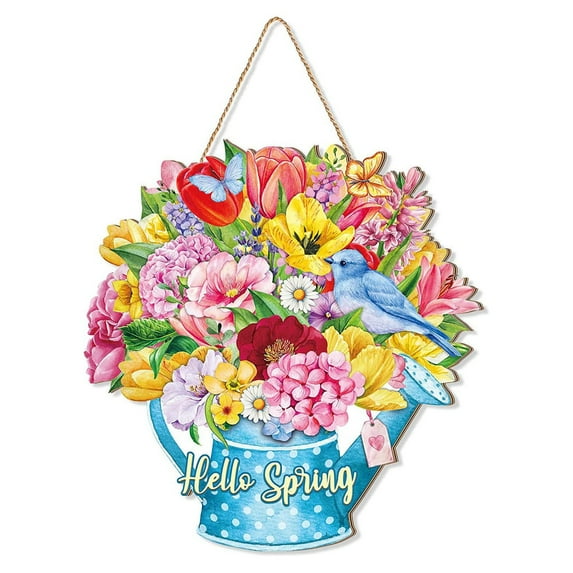 Flash Deals Door Plates Colorful Flowers Spring Hanging Decorative Signs Wooden Spring Welcome Panels Are Used To Decorate The Porch Entrance Door Hanging Decorations For Party