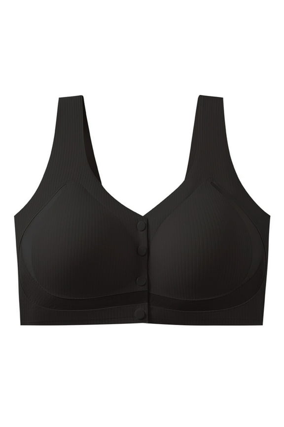 Comfortable Wireless Seamless Bras for Women Soft Support Push Up Full Coverage No Underwire Anti-Sagging Soft Everyday Bras Black L Brasier Sin Aros Para Mujer
