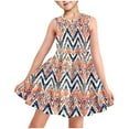 thumbnail image 1 of Gamivast Girls Dresses Size 10-12 Fashion Floral Print Midi Dress Flowy Soft Cute Summer Dresswith Side Pockets Vacation Casual Beach Dress 3T Vestidos De Verano Para Niña, 1 of 8