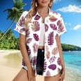 thumbnail image 1 of Gamivast Hawaiian Shirts for Women Fashion Print Summer Tops Floral Tropic Print V Neck T-Shirt Short Sleeve Button Up Tops Soft Cool Beach Shirts Purple L Camisas Para Mujer, 1 of 5