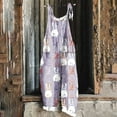 thumbnail image 1 of Gamivast Summer Linen Pants Women Plus Size Floral Boho Bib Cotton Linen Overalls Hippie Jumpsuits Print Spaghetti Strap Rompers XXXXXL Pantalones Capri Para Mujer, 1 of 5