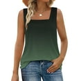 thumbnail image 1 of Gamivast Womens Tank Tops Square Neck Summer Loose Fit Casual Basic Tee Shirts Fashion Print Flowy Sleeveless Shirts Trendy Tunic Tops Green L Camisas Para Mujer, 1 of 6