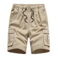 thumbnail image 1 of Flash Deals HOOMEUMY Men's Summer Cargo Shorts Straight Fit Lightweight Cotton Multi Pockets Bermuda Short Pants Khaki XXXL, 1 of 3