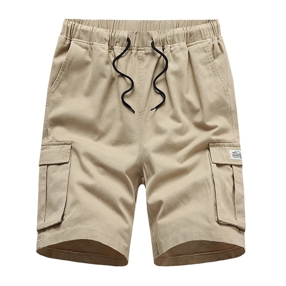Flash Deals HOOMEUMY Men's Summer Cargo Shorts Straight Fit Lightweight Cotton Multi Pockets Bermuda Short Pants Khaki XXXL