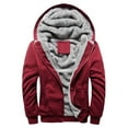 thumbnail image 1 of HWRETIE Mens Hoodie Winter Warm Fleece Zipper Sweater Jacket Outwear Coat/Red Xxxl, 1 of 4