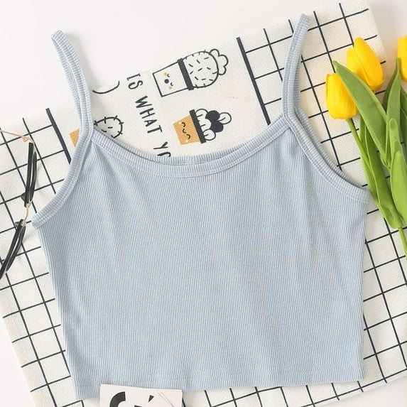 HWRETIE Womans Shirts,Women Ladies Solid Sleeveless Tops,Pullover Vest Tank Crop Tops,Shirts/Gray 10(XL)