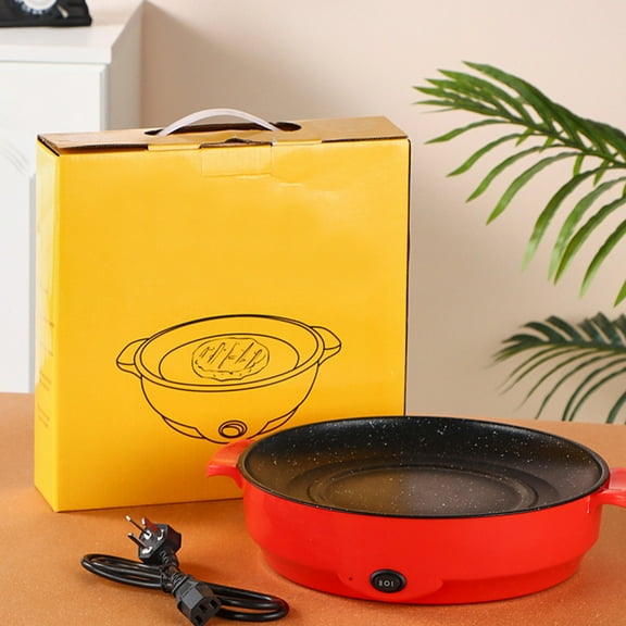 Huayishang Barbecue Grill Pan Multifunctional Grill Plate Electric Grill Plate Grill Electric Grill Red, Kitchen Essentials Clearance Sale Red