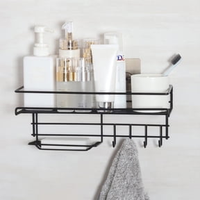 Huayishang Bathroom Shelf Bathroom Shelf Organizer Shower Caddy Storage Kitchen Rack with Traceless Transparent Adhesive No Drilling, Kitchen Essentials Clearance Sale Black