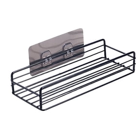 Huayishang Bathroom Shelf Iron Bathroom Storage Rack Shower Gel Rack Bathroom Punch-Free Wash Hanging Basket Wall-Mounted Storage Rack Black, Kitchen Essentials Clearance Sale Black