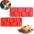 thumbnail image 1 of Huayishang Cake Pop Mold Heart Jelly Lollipop Mould Chocolate Love Double Ice Silicone Cube Gift Lolly Cake Mould, Kitchen Essentials Clearance Sale Red, 1 of 7