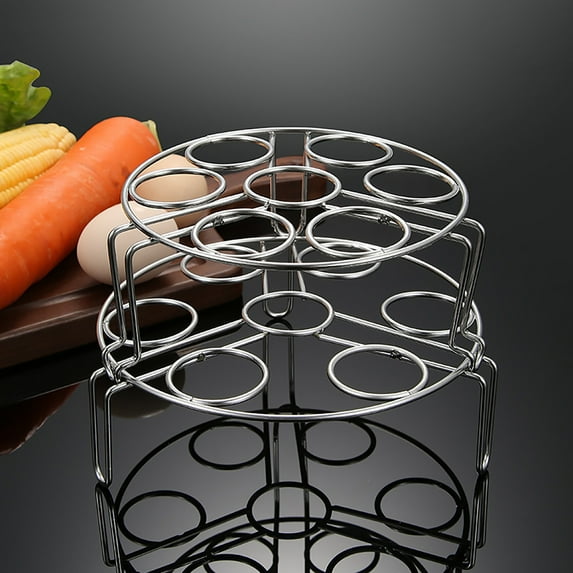 Huayishang Cooking Molds Stainless Steel Steamed Egg Rack Egg Rack Can Be Overlapped Double Layer, Kitchen Essentials Clearance Sale Silver