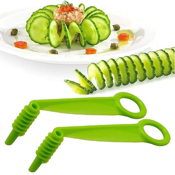Huayishang Cooking Utensils Spiral Slicer Manual Slicer Cucumber Carrot Potato Vegetable Spiral Knife, Kitchen Essentials Clearance Sale Green