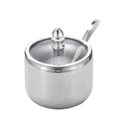 Huayishang Dinnerware Sets, Kitchen Essentials Clearance Sale 304 Stainless Steel Seasoning Jar Set Kitchen Visible Seasoning Box Bridge Type Seasoning Box Salt Sugar Jar Seasoning