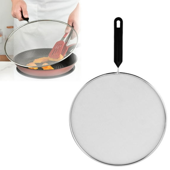 Huayishang Filter Kitchen Splatter Screen Stainless Steel Grease Guard Keeps Cooking Clean Fits Most Pans, Kitchen Essentials Clearance Sale Black