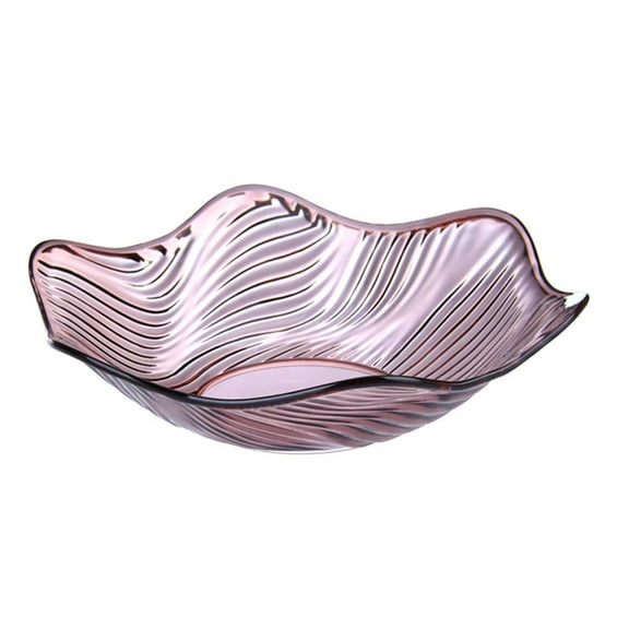 Huayishang Fruit Tray Crystal Plastic Fruit Plate Creative Wave Dried Fruit Candy Plate Purple, Kitchen Essentials Clearance Sale Purple