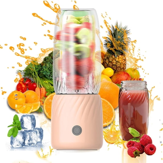 Flash Deals! Huayishang Home Juicer, Kitchen Essentials Clearance Sale Portable Rechargeable Mini Juicer Handheld Mini Personals Electric Juicer for Fruit and Vegetables Usb Rechargeable Mini