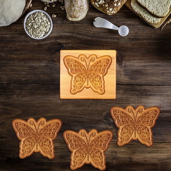 Huayishang Imprinting Mold Cookie Mold Provence Rose Cookie Stamp Embossing Mold Craft Decoration Baking Tool D, Kitchen Essentials Clearance Sale