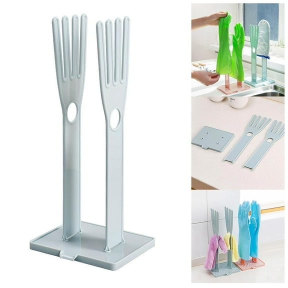 Huayishang Kitchen Cleaning Utensils 2022 New Pattern Glove Shelving Kitchen Gadget Storage Shelf Stand Holders for Household, Kitchen Essentials Clearance Sale Light Blue