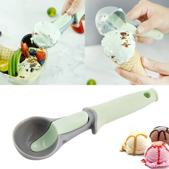 Huayishang Kitchen Clips Kitchen Plastic Ice Scoop Handle Comfortable Heavy Duty Sturdy Scoop Kitchen Tool for Cookie Dough Ice Sorbet Mint, Kitchen Essentials Clearance Sale Green