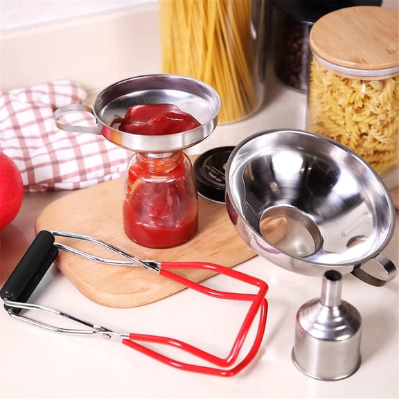 Huayishang Kitchen Funnel Can Tongs Non Slip Can Lift Tongs Can Lifter Set Four Piece Set of Non Slip Can Lifting Tongs, Kitchen Essentials Clearance Sale Silver