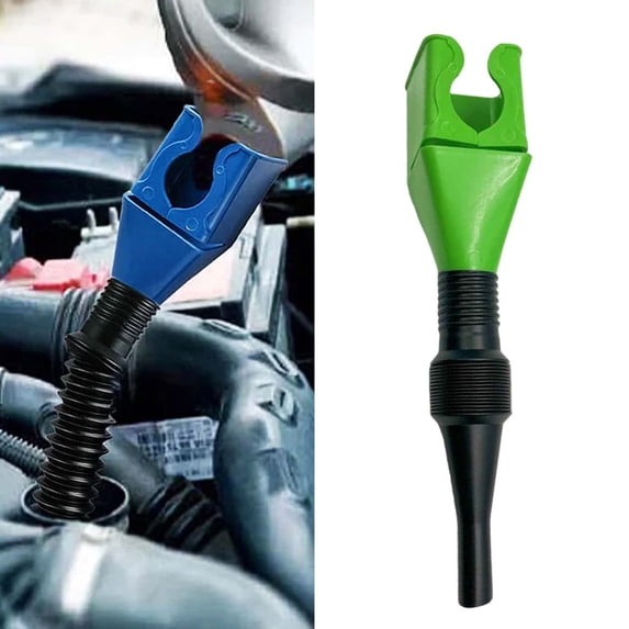 Huayishang Kitchen Funnel Universal Flexible Draining Oil Snap Plastic Funnel Spill Hand for Automotive Oil and Household Uses, Kitchen Essentials Clearance Sale Green