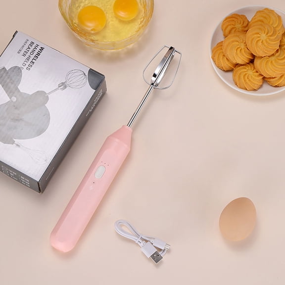 Huayishang Kitchen Slicer Electric Egg Beater Cake and Mixer Handheld Milk and Foam Machine Coffee Brewing, Kitchen Essentials Clearance Sale Pink