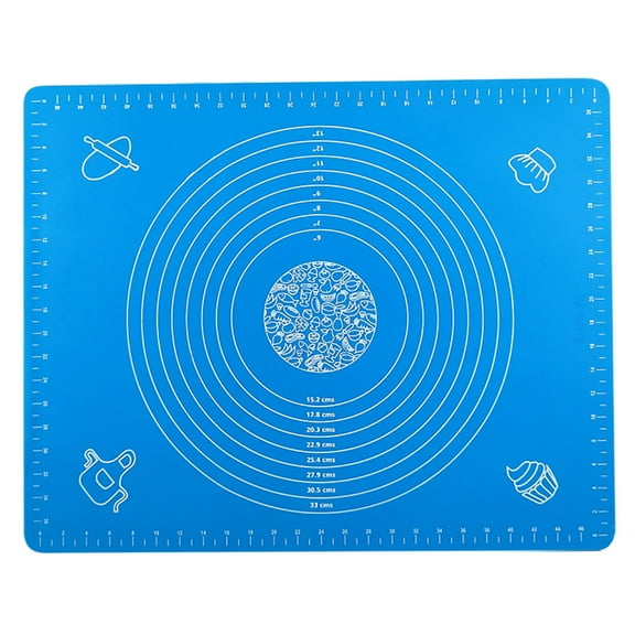 Huayishang Kneading Pad Odorless Large 50*40 Scale Silicone Kneading Mat Baking Tools Kitchen Supplies Blue, Kitchen Essentials Clearance Sale Blue