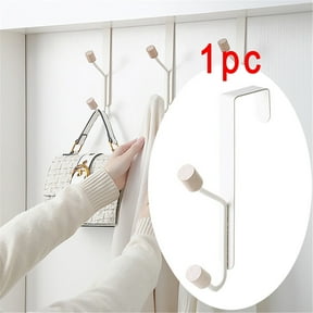 Huayishang Locker Shelf Bathroom Shower Rack with Hook Storage Rack Wall Hanging Steel Door Behind Two Hook Coat Hat and Bag Hanger, Kitchen Essentials Clearance Sale White