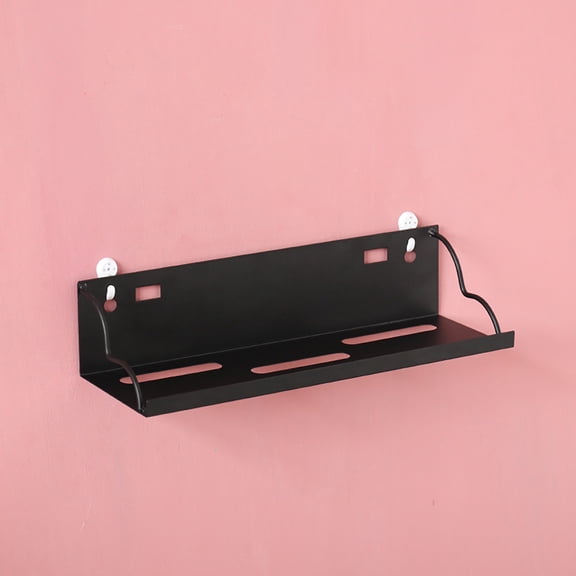 Huayishang Locker Shelf Decoration Rack Simple Style Wall Hanging Decoration Metal Bracket Wooden Base Natural Stability Beautiful and Generous, Kitchen Essentials Clearance Sale Black