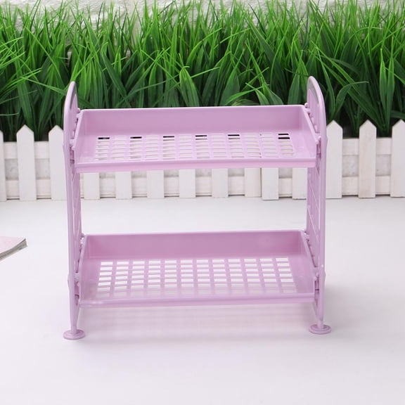 Huayishang Locker Shelf Desktop Cosmetics Jewelry Rack Double Folding Storage Rack Simple Home Desktop Bathroom Storage Shelf Storage Shelf, Kitchen Essentials Clearance Sale Purple