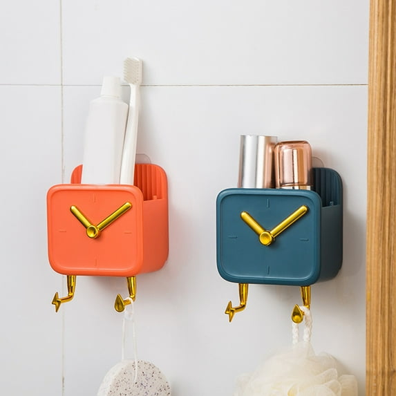 Huayishang Locker Shelf Hook Rack Wall Mounted Coat Rack Wall Mount Room Clock Rack Wall Mounted Clock Rack, Kitchen Essentials Clearance Sale Orange
