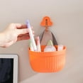 thumbnail image 1 of Huayishang Locker Shelf Household Plastic Storage Basket Bathroom Wall Hanging Toiletries Storage Basket Storage Basket Punch Storage Basket, Kitchen Essentials Clearance Sale Orange, 1 of 4