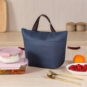 Huayishang Lunch Box for Women Solid Color Portable Insulated Lunch Bag Navy Blue, Kitchen Essentials Clearance Sale Navy