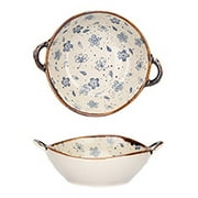 Huayishang Mixing Bowls, Kitchen Essentials Clearance Sale Pasta Bowl Dinnerware for Kitchen with Double Handles Rustic Porcelain Pasta Bowl Japanese for Cereal Pasta Ramen Salad And