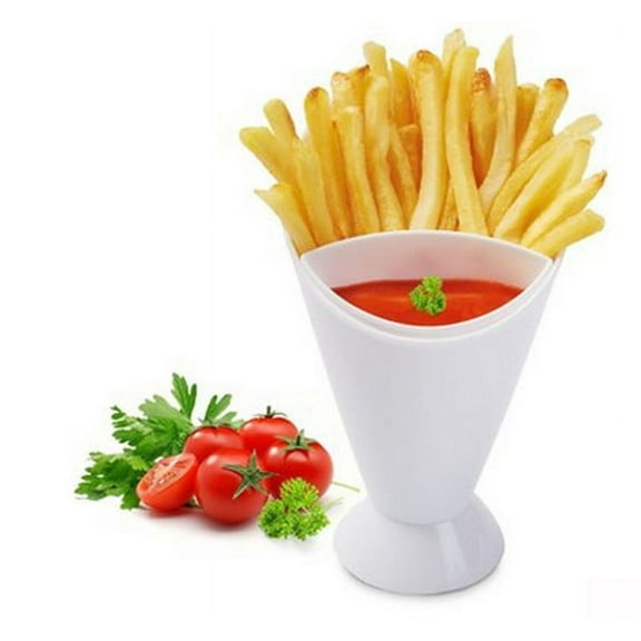 Huayishang Salad Bowl Home Tool Cup Potato Dipping in Tableware Fry Kitchen 2 1 with French Kitchen，Dining & Bar, Kitchen Essentials Clearance Sale White