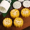 thumbnail image 1 of Huayishang Silicone Molds Round Mid-Autumn Festival Cartoon Moon Rabbit Mooncake Mold Mung Bean Cake Rabbit Biscuit Mold 4 Pieces Set, Kitchen Essentials Clearance Sale White, 1 of 5