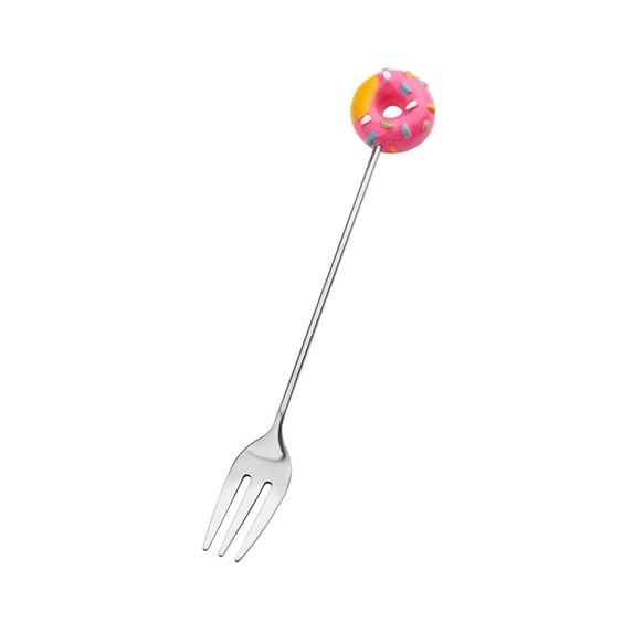 Huayishang Stainless Steel Cookware Set Stainless Steel Sweet Donut Dessert Fork Coffee Spoon and Stirrer, Kitchen Essentials Clearance Sale