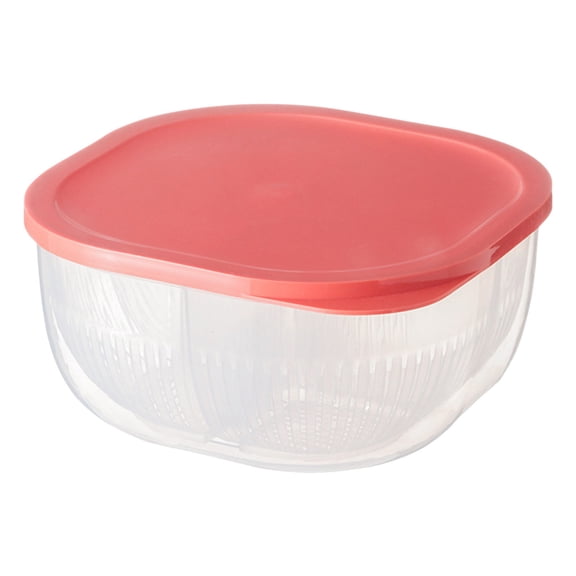 Huayishang Storage Box 4 in 1 Garlic Drained Storage Box Kitchen Storage Box Division Storage Box, Kitchen Essentials Clearance Sale Red