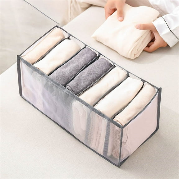 Huayishang Storage Box Drawer Organizer Compartment Foldable Organizer Storage Box Storage Box for Underwear Jeans Clothes, Kitchen Essentials Clearance Sale Grey