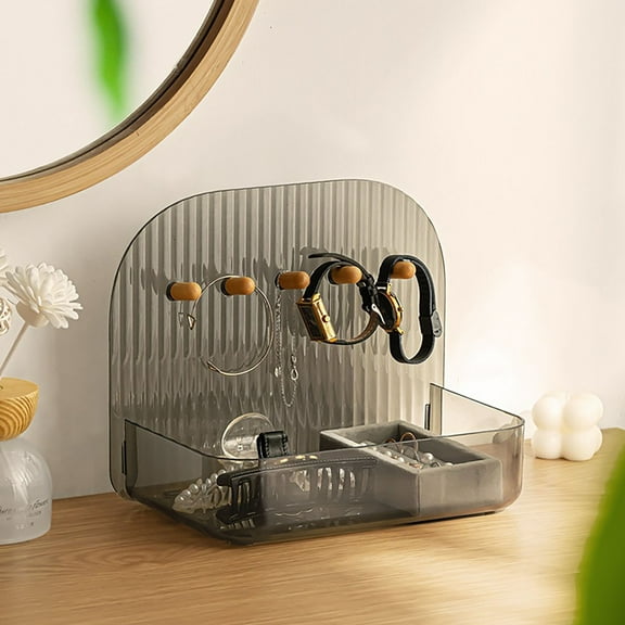 Huayishang Storage Box Hallway Desktop Storage Box Rack B Transparent Chestnut Gray, Kitchen Essentials Clearance Sale