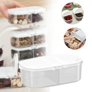 Huayishang Storage Box, Kitchen Essentials Clearance Sale Double Compartment Storage Boxes with Lids Airtight Jars for Building Food Grains and Plastic Storage Boxes for Multi