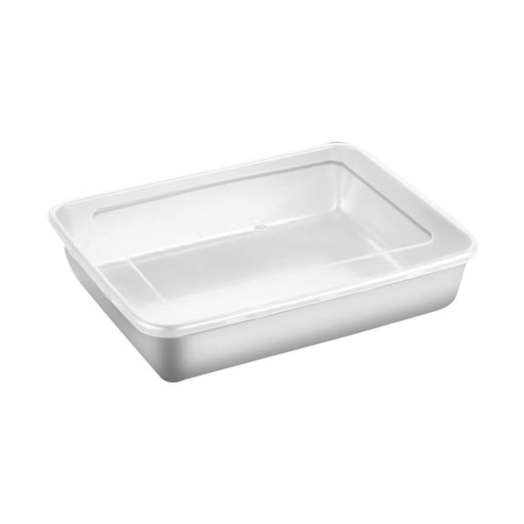 Huayishang Storage Box, Kitchen Essentials Clearance Sale Stainless Steel Square Plate with Lid Thickened Metal Dish Plate for Food Small Square Baking Tray for Oven Food Grade