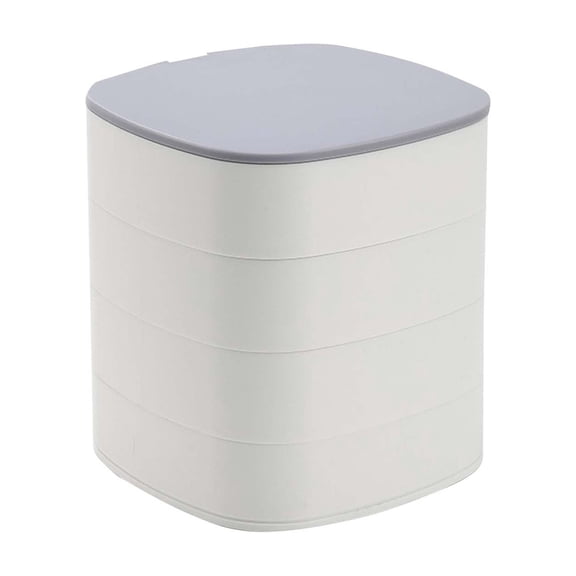 Huayishang Storage Box Tik Tok Same Style Earrings Jewelry Storage Box Storage Rack with Mirror Rotating Storage Box White, Kitchen Essentials Clearance Sale White