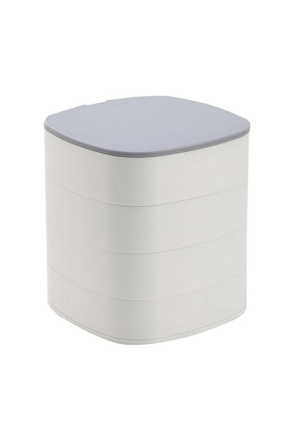 Storage Box Tik Tok Same Style Earrings Jewelry Storage Box Storage Rack with Mirror Rotating Storage Box White, Kitchen Essentials Clearance Sale White