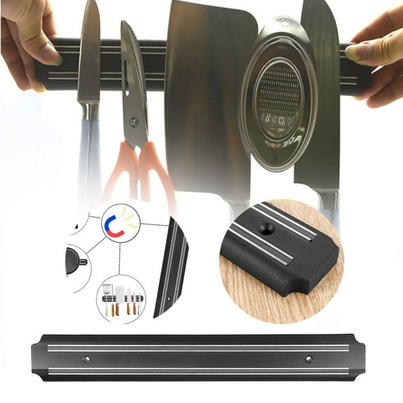 Huayishang Storage Rack Magnetic Wall-Mounted Knife Rack, Plus Fhh91015003 System, Racks of Different Sizes, Kitchen Essentials Clearance Sale Black