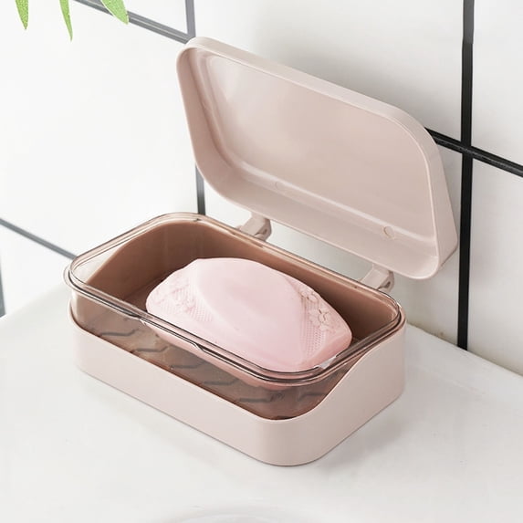 Huayishang Storage Rack Soap Bar Container Holder Case Travel Dish Storage Drainers Box Cover Dishes Plastic, Kitchen Essentials Clearance Sale