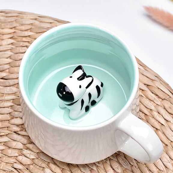 Huayishang Water Bottle 3D Cartoon Animal Series Breakfast Milk Coffee Ceramic Cup M-Zebra, Kitchen Essentials Clearance Sale